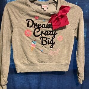 JoJo Siwa Gray Sweatshirt with Red  Bow size small